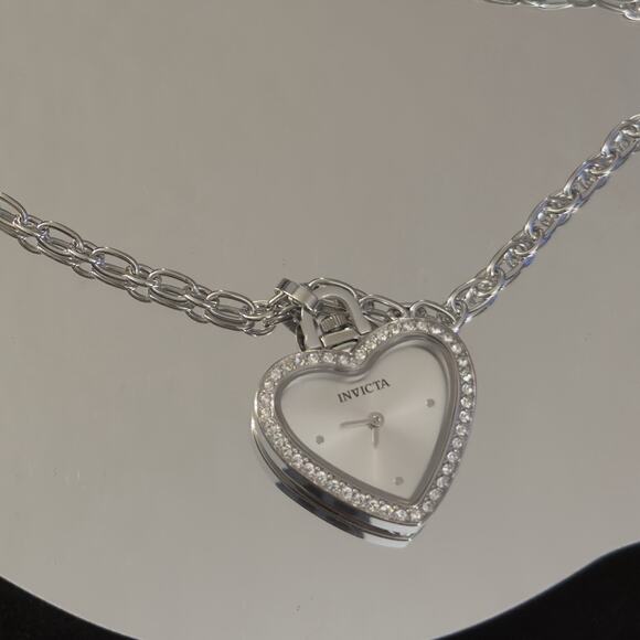 Invicta Mini 27.5mm Angel Women’s Watch Necklace Silver (49937) $199 MSRP-NEW - Picture 2 of 16